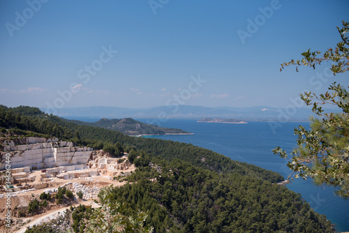 view from the top of Thassos island, Greece