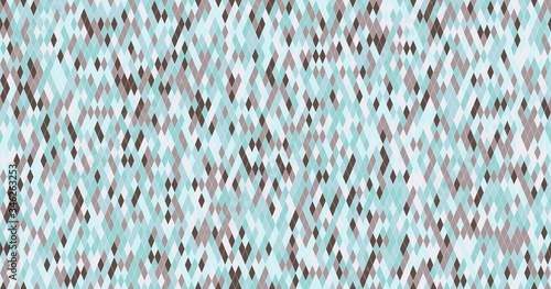 Seamless vector pattern. Abstract background of rhombuses of brown and turquoise shades