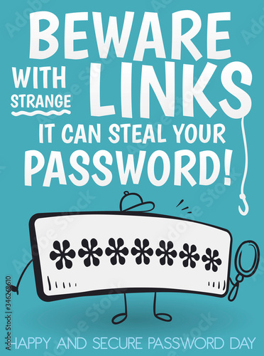 Input like Detective Investigating Phishing Traps in Password Day, Vector Illustration