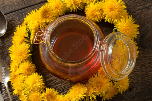 Dandelion honey - syrup made from fresh dandelion flowers