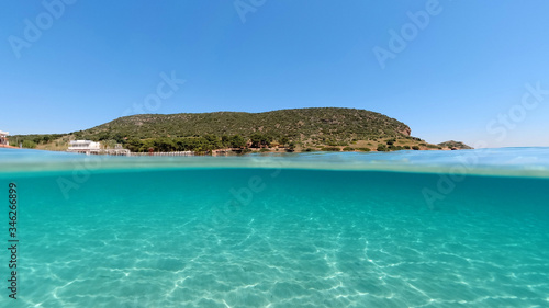 Underwater mediterranean paradise beach with emerald - turquoise sea