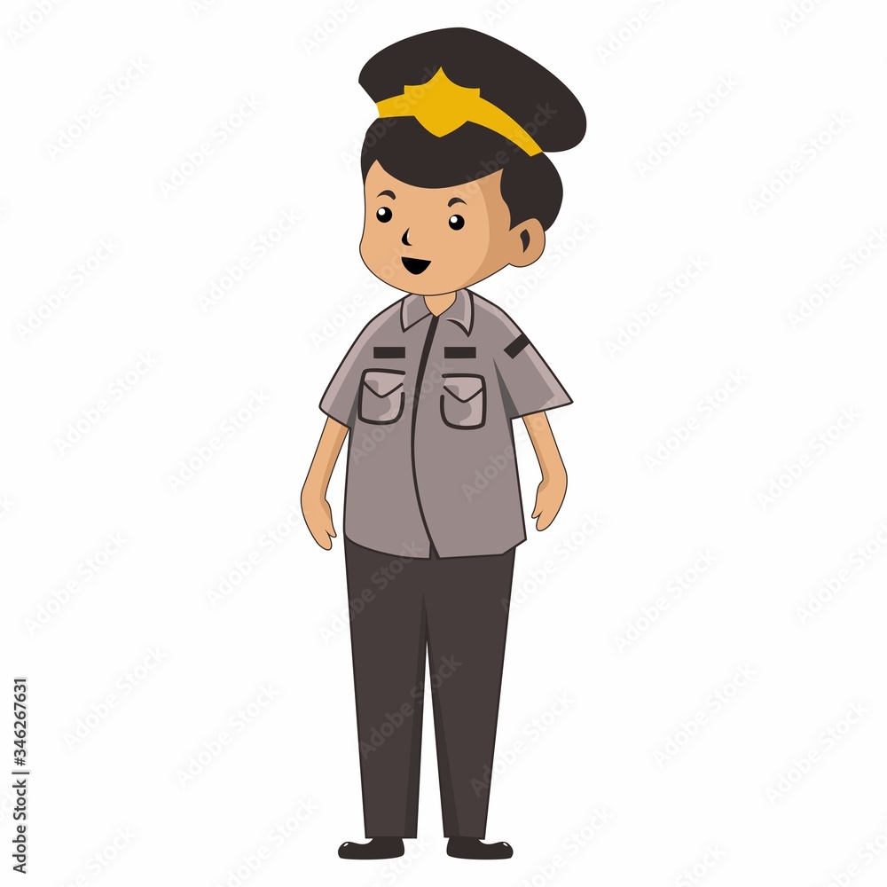 illustration graphic vector of police, police vector, cute police illustration.