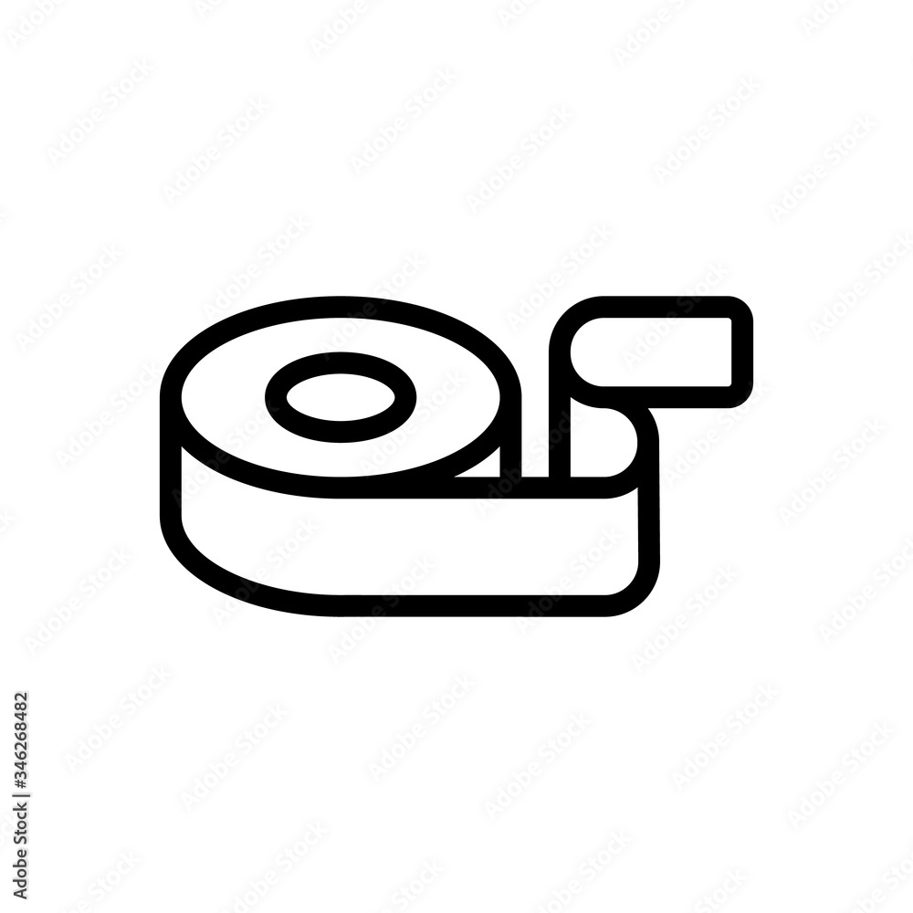 unwound adhesive tape icon vector. unwound adhesive tape sign. isolated contour symbol illustration unwound adhesive tape icon vector. unwound adhesive tape sign. isolated contour symbol illustration