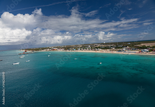 Top view of the beach. Colorful Caribbean island. Grand Turk. © rubchikova