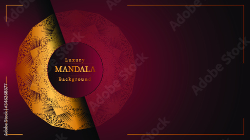 Luxury ornamental mandala design background in gold color, luxury mandala background for wedding invitation, book cover