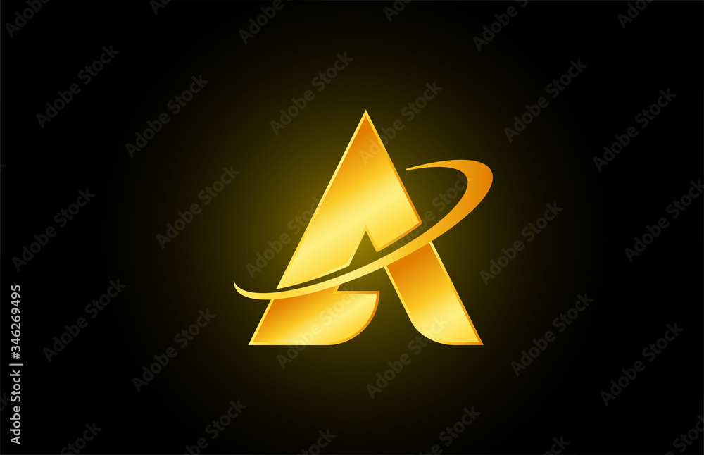 Fototapeta premium A alphabet letter logo icon for business and company with gold design