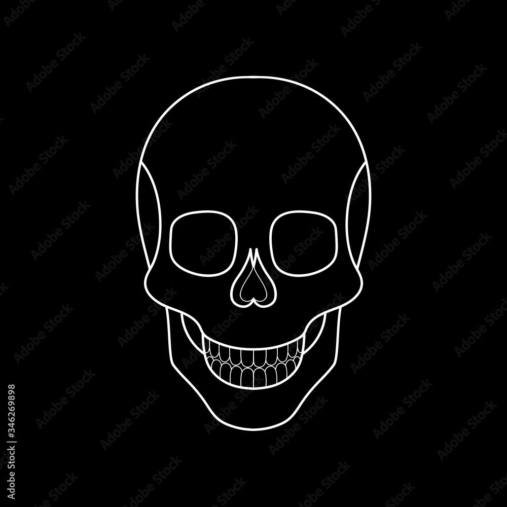 Abstract linear head of skull. Tattoo skull. Logo of the skull. Vector illustration Abstract linear head of skull. Tattoo skull. Logo of the skull. Vector illustration