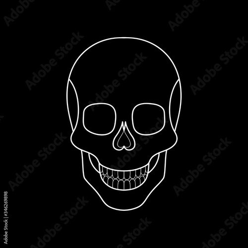Abstract linear head of skull. Tattoo skull. Logo of the skull. Vector illustration