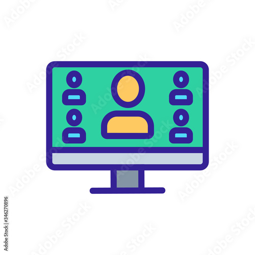 online conference webinar icon vector. online conference webinar sign. color symbol illustration