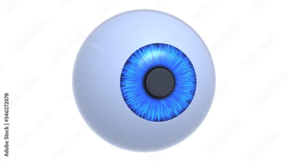 Healthy eye, glaucoma, cataract. Eye deseases. Isolated on white. 3D-rendering. Healthy eye, glaucoma, cataract. Eye deseases. Isolated on white. 3D-rendering.