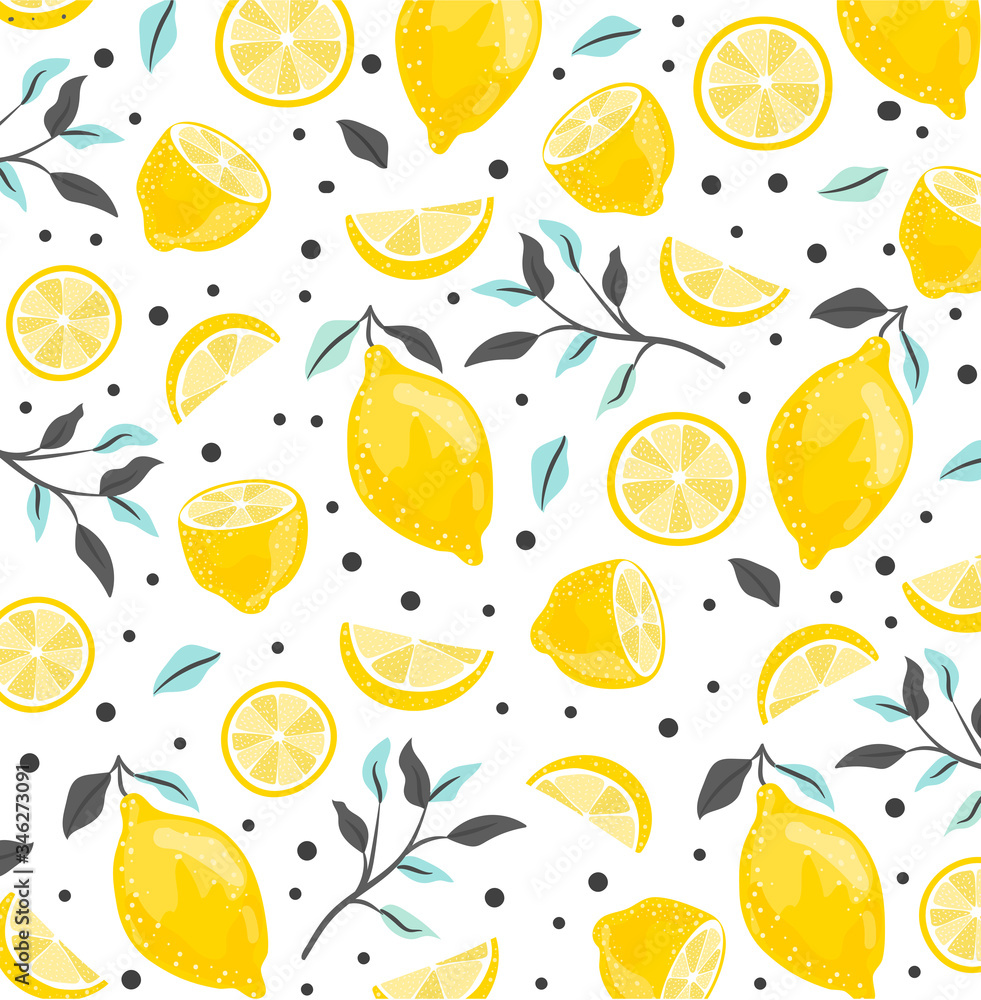 Summer Fresh Lemon Seamless Pattern Graphic by thanaporn.pinp