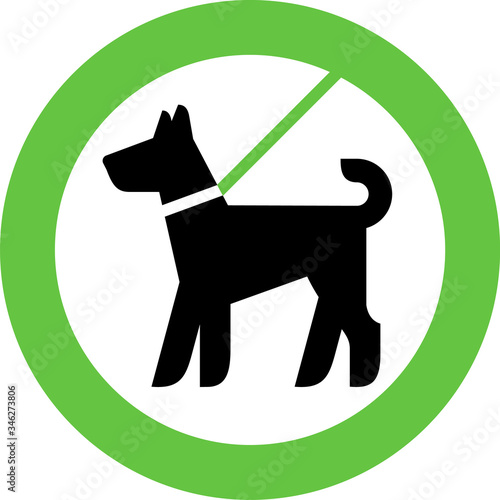 Dogs Allowed only on a lead, modern sign for city design, vector illustration