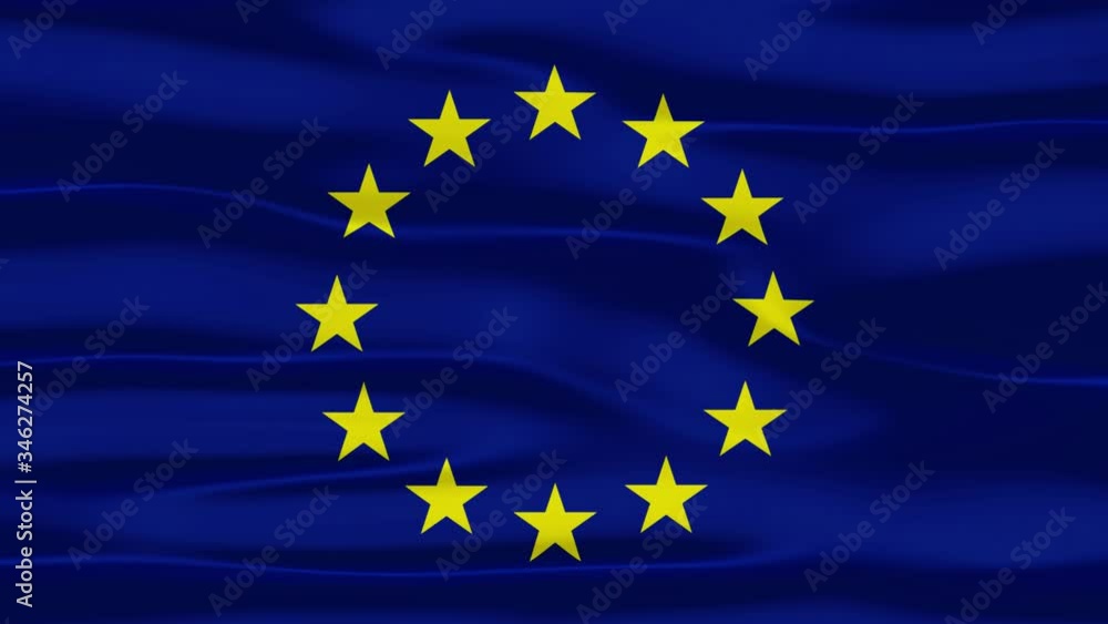Highly Detailed Flag Of Europe - Loopable stock video Highly Detailed Flag Of Europe - Loopable stock video