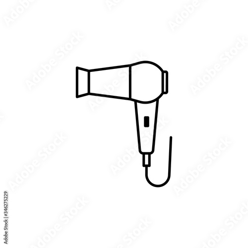 hairdryer line illustration icon on white background