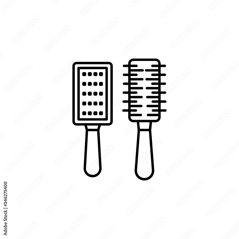 brush , barber shop line illustration icon on white background brush , barber shop line illustration icon on white background