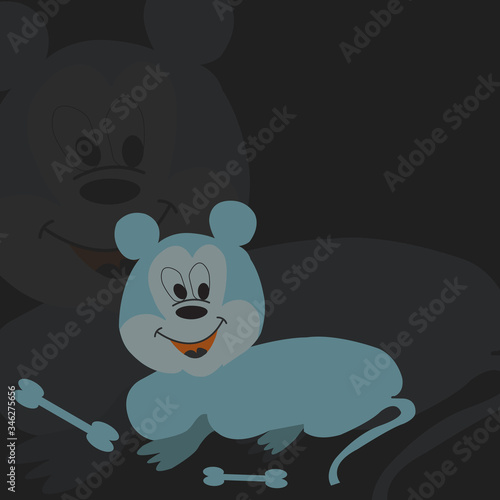 hand-drawn cartoon dog art background design