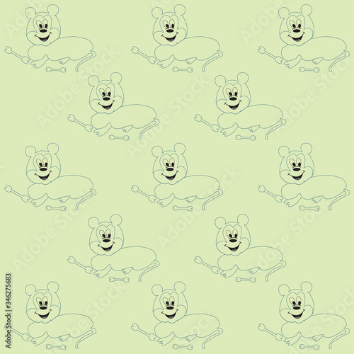 hand drawn cute cartoon dog pattern design