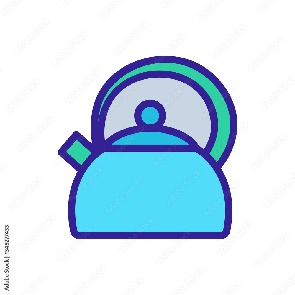 teapot with protective round handle icon vector. teapot with protective round handle sign. color symbol illustration teapot with protective round handle icon vector. teapot with protective round handle sign. color symbol illustration