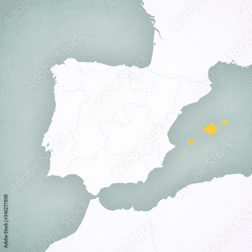 Map of Iberian Peninsula - Balearic Islands photo