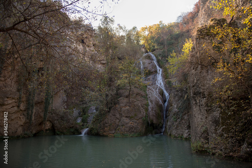 Beautiful sights from the Hotnishki waterfall, near Veliko Tarnovo, Bulgaria