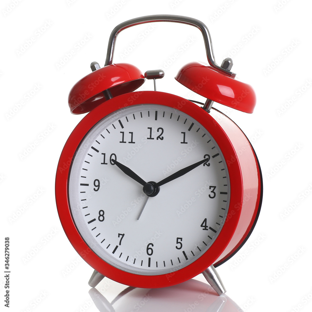 Red alarm clock isolated on white Red alarm clock isolated on white