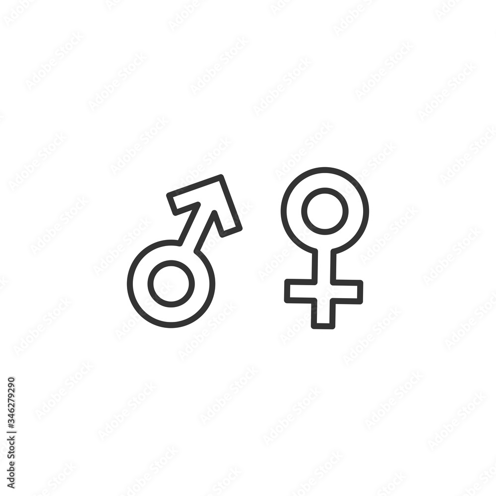 Male and female line icons. Simple outline style design. Vector illustration. Male and female line icons. Simple outline style design. Vector illustration.