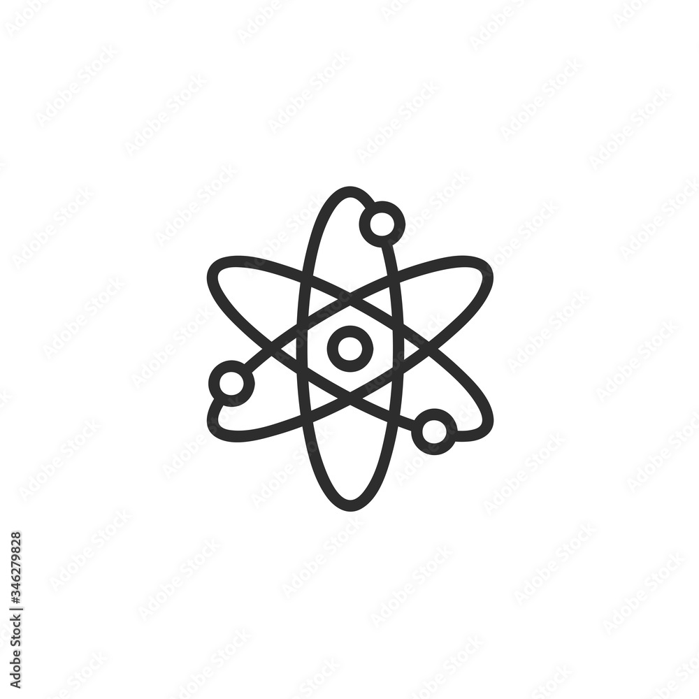 Atom - line icon. Simple outline style design. Vector illustration. Atom - line icon. Simple outline style design. Vector illustration.