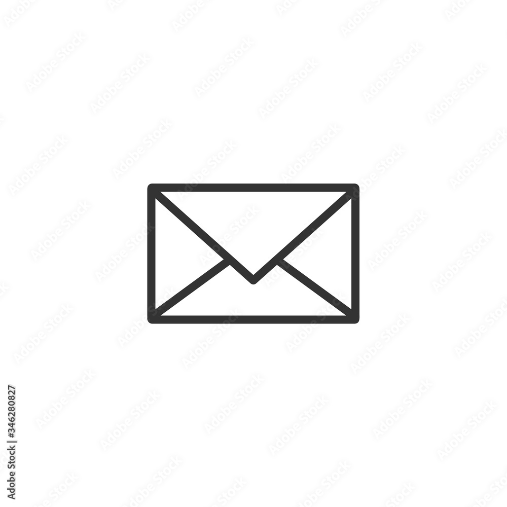 Email - envelope line icon with editable stroke. Isolated on white background. Simple outline flat style design. Vector illustration. Email - envelope line icon with editable stroke. Isolated on white background. Simple outline flat style design. Vector illustration.
