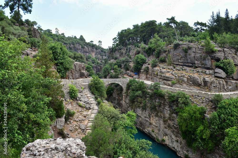 River rafting in Koprulu canyon in Turkey.