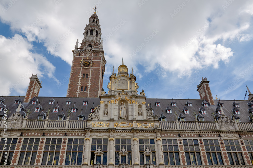 Obraz premium Main facade of the University Library of Leuven in Flanders in Belgium.
