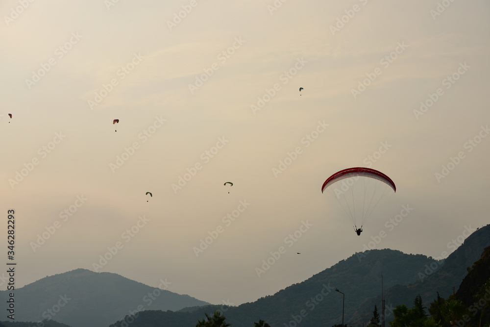 Paragloding in Turkey coast. Fethie.