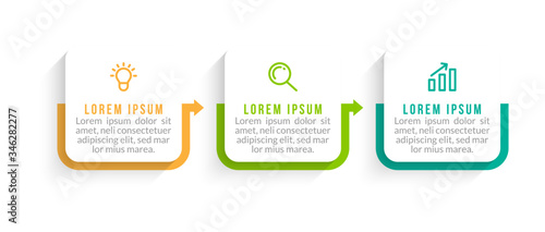 Minimal infographic template design with numbers 3 options or steps.