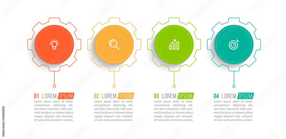 Minimal infographic template design with numbers 4 options or steps. Minimal infographic template design with numbers 4 options or steps.