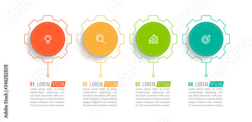 Minimal infographic template design with numbers 4 options or steps.