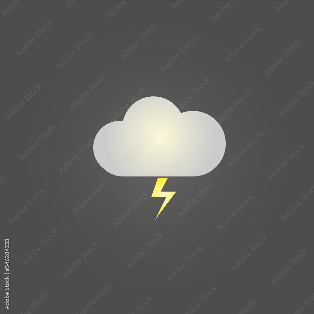 Lightning storm weather icon. Modern simple vector sign. Cloud icon. Trendy symbol for mobile app. Vector illustration. Lightning storm weather icon. Modern simple vector sign. Cloud icon. Trendy symbol for mobile app. Vector illustration.