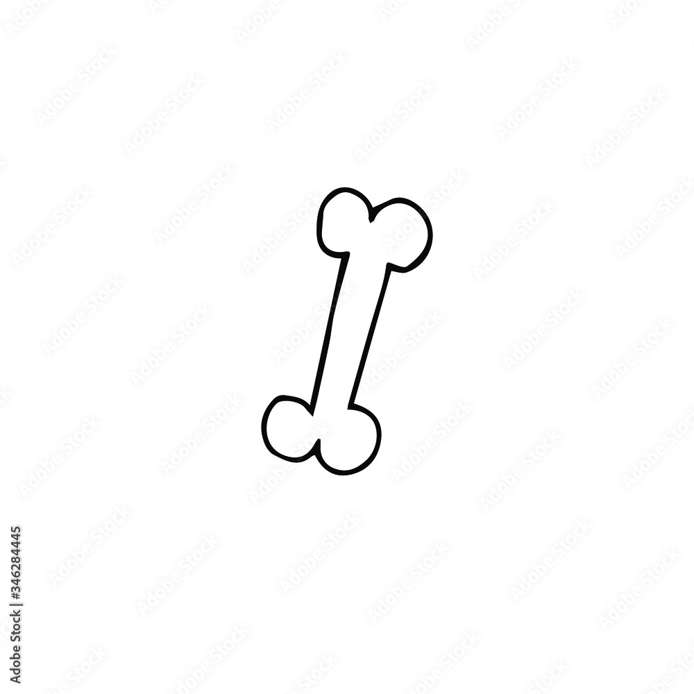 Vector hand drawn doodle sketch cartoon bone isolated on white background Vector hand drawn doodle sketch cartoon bone isolated on white background