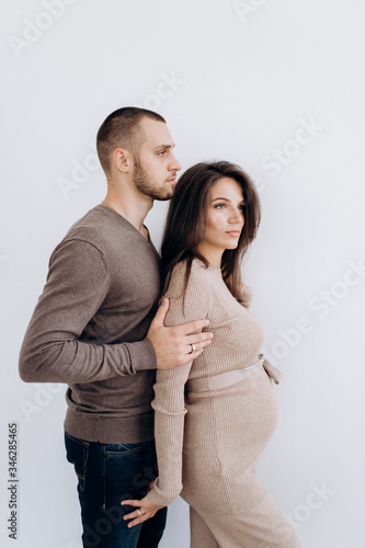 Young parents expecting a baby. Healthy family.