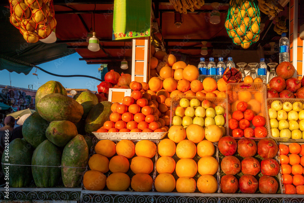 Juice stall in Marrakesh