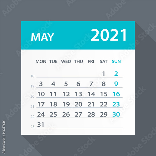 May 2021 Calendar Leaf - Vector Illustration