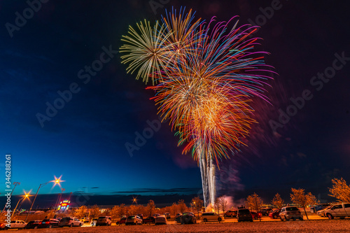 A fireworks show held during a state wide quarantine. The display took place in Omaha Nebraska. At this show you could not get out of your car and had to keep the windows shut.