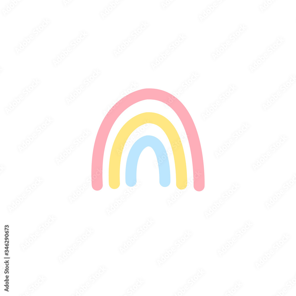 Vector hand drawn doodle sketch rainbow isolated on white background Vector hand drawn doodle sketch rainbow isolated on white background