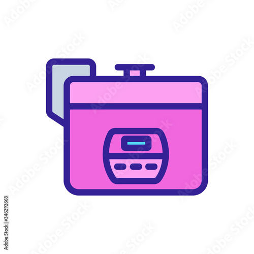 slow cooker pressure device icon vector. slow cooker pressure device sign. color symbol illustration