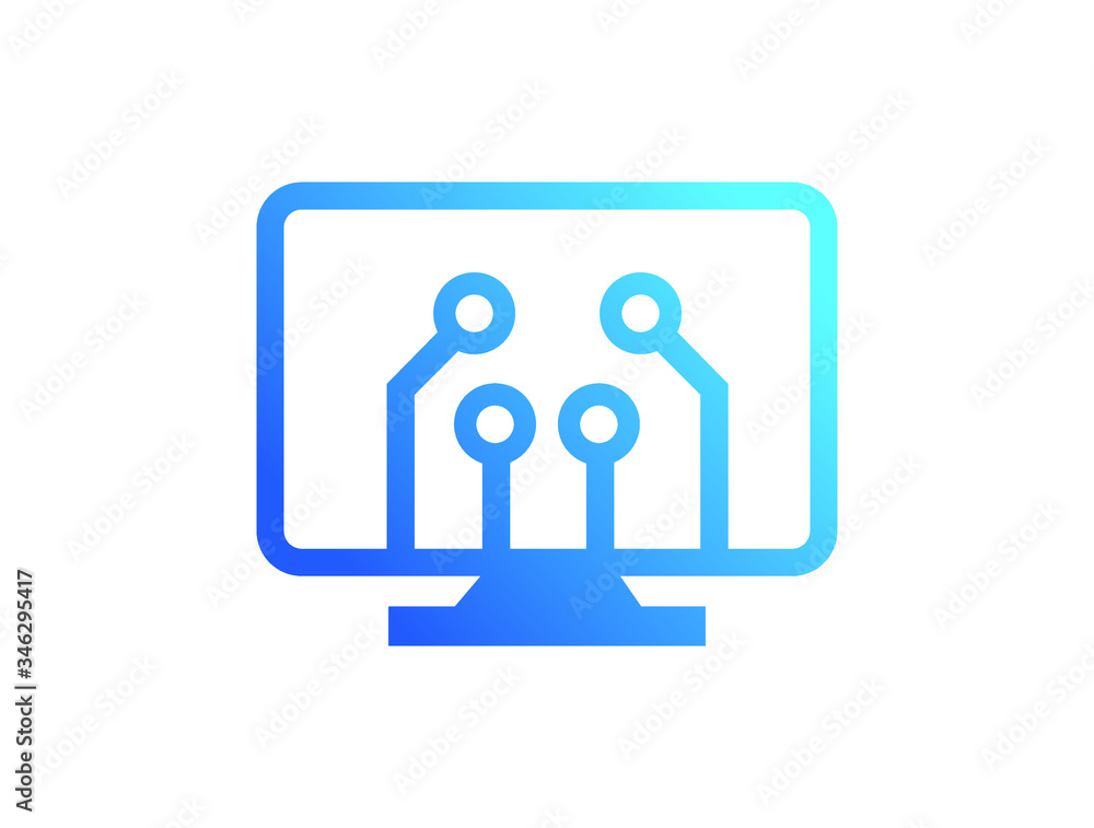 A vector Illustration of the smart family in computing logo vector format with blue and orange color A vector Illustration of the smart family in computing logo vector format with blue and orange color