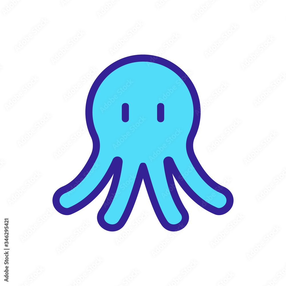 big-headed squid with short tentacles icon vector. big-headed squid with short tentacles sign. color symbol illustration big-headed squid with short tentacles icon vector. big-headed squid with short tentacles sign. color symbol illustration