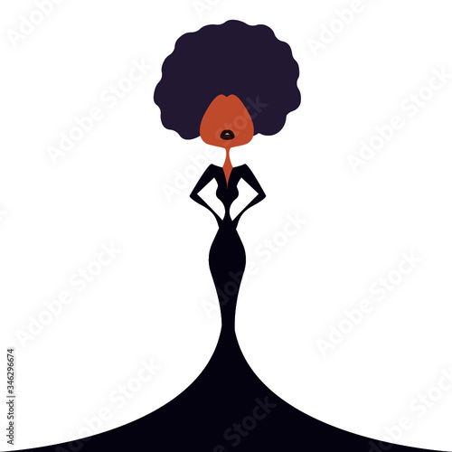 Woman in a purple dress