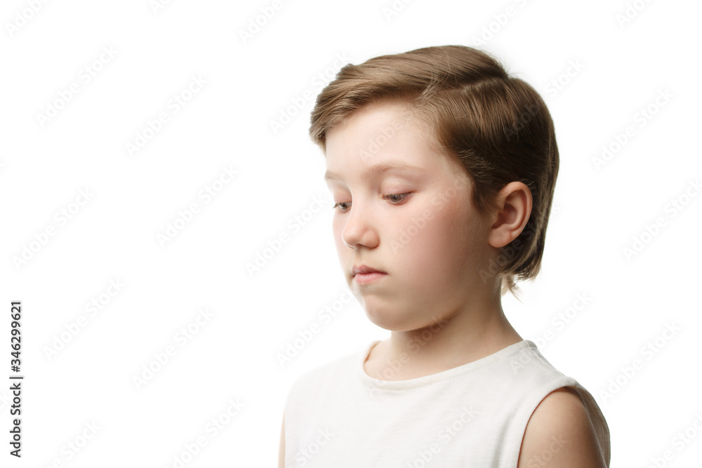 Child on a white background with backlight photo. Child on a white background with backlight photo.