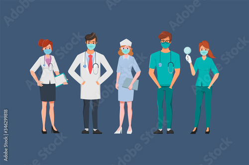 Doctors who saves patients from coronavirus outbreak.  Fight to COVID-19 concept. Save the doctor concept.