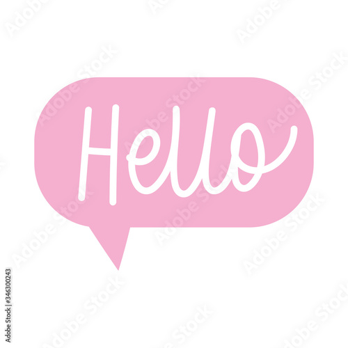 hello speech bubble communication isolated icon design