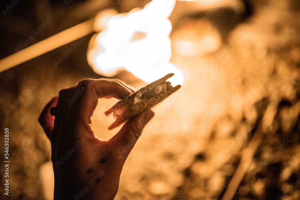 s'mores by a bonfire