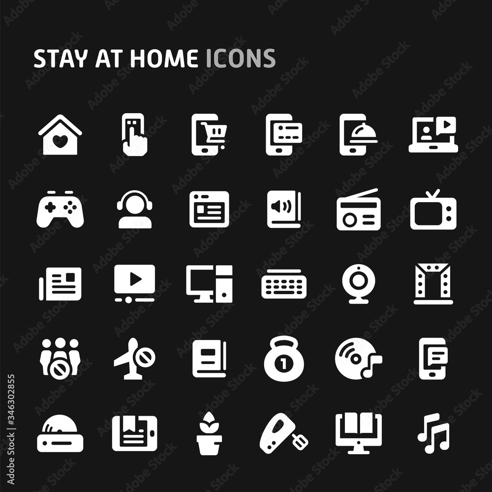 Stay at Home Order Vector Icon Set. Stay at Home Order Vector Icon Set.